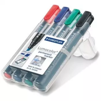 Marker Staedtler Lumocolor 350 WP4 4 kusy čierny modrý zelený červený