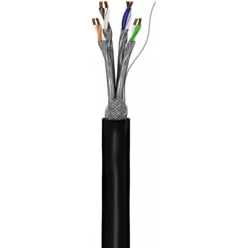 Goobay Cat.7 surový kábel outdoor sieťový kábel, S/FTP (PiMF), čierna (52769)