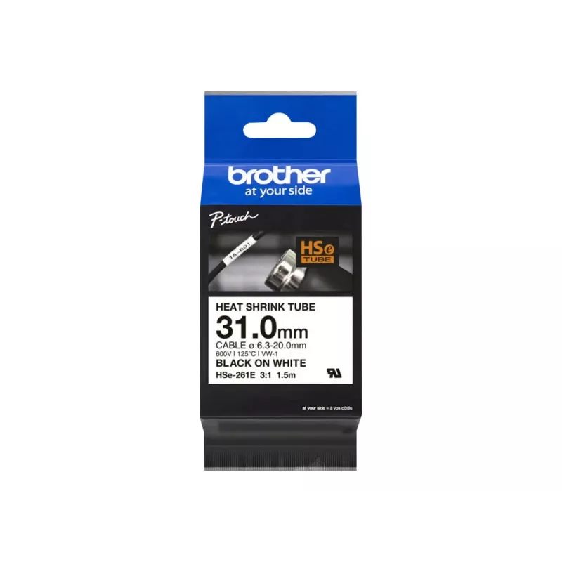 Tlačová páska Brother HSe-261E čierna 3,1 cm x 1,5 m