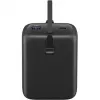 Powerbank 20 000 mAh, integrovaný USB-C kábel 13 cm, 30 W (čierna, 20 Ah, 1x USB-A, 2x USB-C, PD, QC)