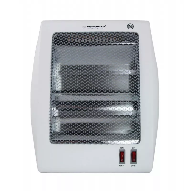 Kremenný elektrický ohrievač ESPERANZA EHH010 400W/800W, biely, 1,2 m kábel, tlačidlá, nastaviteľný termostat