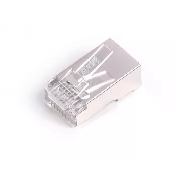 Konektor RJ45 tienený kat.6 univerzálny drôt/lanka 8P8C 100 ks