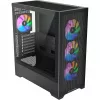 PC skriňa Silentware Core 100 A-RGB čierna — model CORE100Schwarz, A-RGB osvetlenie, formát Mid-Tower