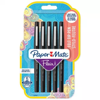 Fixka Papermate Flair Original stredná čierna 5 ks