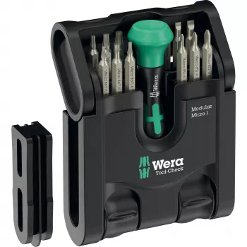 Wera Tool-Check Modular Micro 1 21-dielna sada — kompaktná sada skrutkovačov a bitov