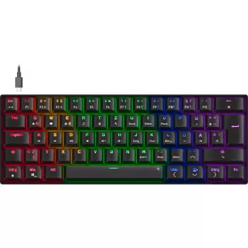 Mechanická herná klávesnica Speedlink ATMOS RGB — kompaktné rozloženie, RGB podsvietenie