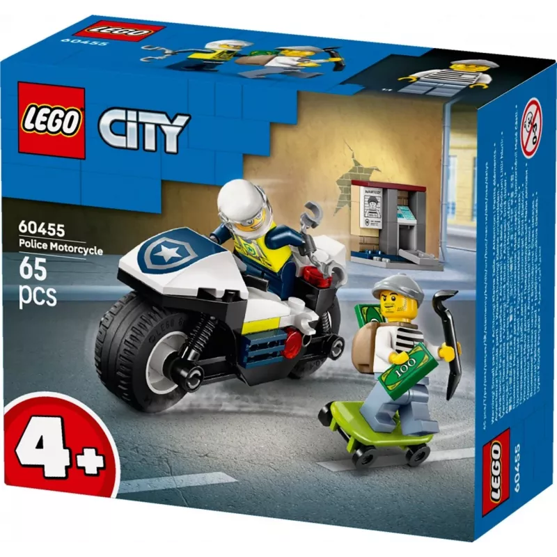 LEGO City Policajná motorková naháňačka sada 60455 — 65 dielov, 2 minifigúrky, od 4 rokov