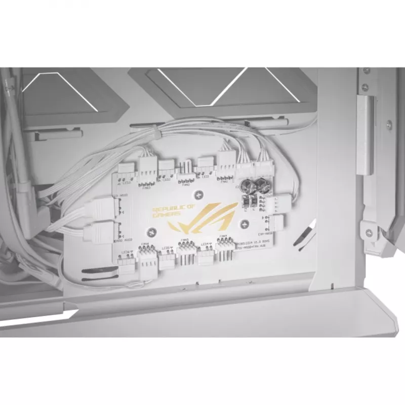 ASUS ROG GR701 Hyperion White, PC, biela, ATX, EATX, micro ATX, Mini-ITX, hliník, Multi, predný