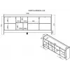 Cama PORTO 3D komoda 190x38x77 dub/čierna