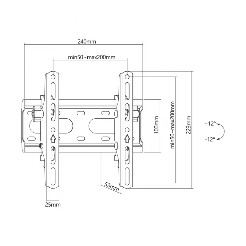 SBOX PLB-2522T-2 sklopný nástenný držiak na TV, 23-43 palcov, 45 kg, VESA 200x200