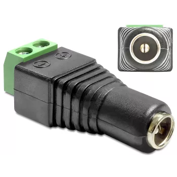 Káblový adaptér DeLOCK 65485 DC 2,5 x 5,5 mm 2p čierny zelený