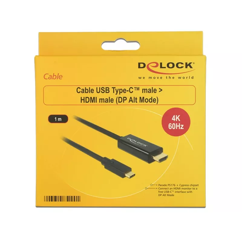 Video kábel adaptér DeLOCK 85290 USB Type-C na HDMI 1 m čierny