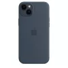 Silikónové puzdro Apple iPhone 14 Plus MagSafe Storm Blue