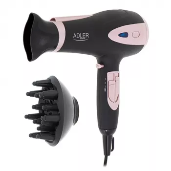 Adler | sušič vlasov | AD 2248b ION | 2200 W | počet teplotných nastavení 3 | iónová funkcia | difúzor | čierna/ružová