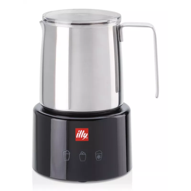 Šľahač mlieka / ohrievač mlieka Illy 23760 čierny nehrdzavejúca oceľ 250ml