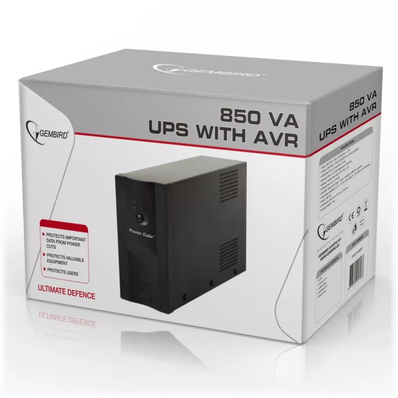 Gembird UPS-PC-850AP neprerušiteľné napájanie (UPS) Line-Interactive 0,85 kVA 520 W 4 AC výstupy
