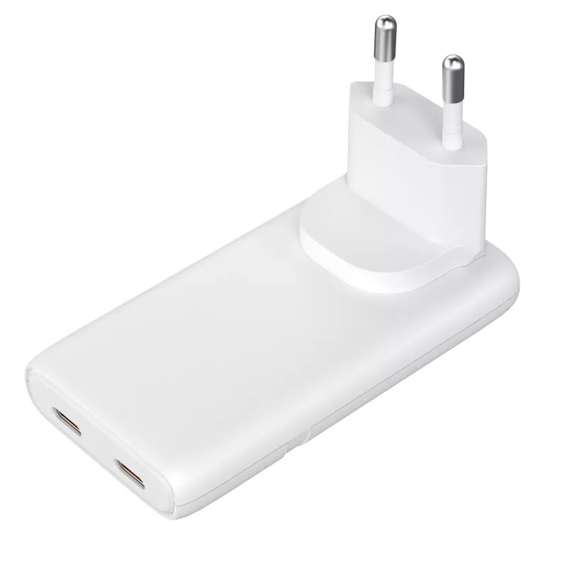 Akyga AK-CH-32 plochá GaN USB-C nabíjačka 65 W, 2 x USB-C PD, biela