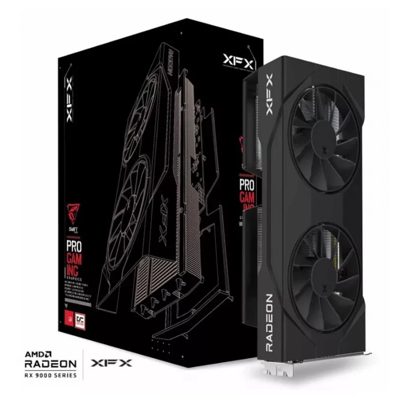 Grafická karta XFX Radeon RX 9060 XT — 8 GB GDDR6, 128-bit, PCIe 5.0, 2x DP + HDMI, 2 ventilátory