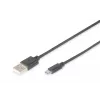 Digitus USB 2.0 prepojovací kábel [1x USB 2.0 samec A - 1x USB 2.0 samec Micro-B] 1,80 m čierny Digitus (AK-300127-018-S)