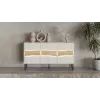 Komoda Cama Meble INSERTO 3D 143,5×40×80 cm — cashmere povrch s LED