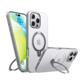 Priehľadné puzdro Torras pre iPhone 16 Pro — UPRO OSTAND SPIN SERIES, tenké ľahké transparentné ochranné puzdro