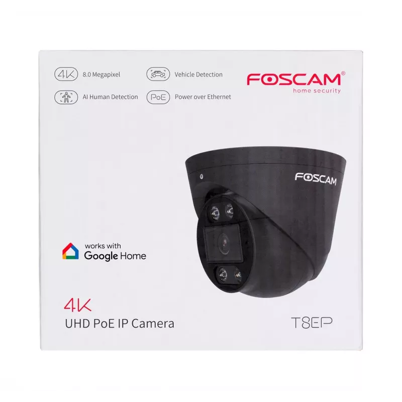 FOSCAM T8EP 8MP POE IP kamera čierna