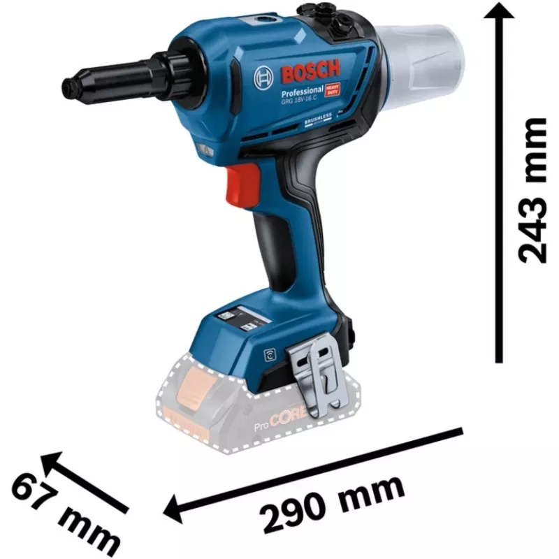 Bosch 0 601 9K5 001 nitovacia pištoľ čierna, zelená 3,2,4,4,8,5,0,5,6 mm 16000 kN