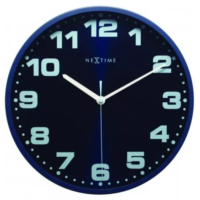 NeXtime nástenné hodiny 3053bl Dash Blue, Ø 35 cm, nástenné, modrá