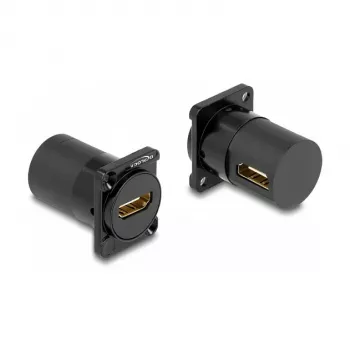 DeLOCK D-Type modul HDMI konektor samica na konektor samica 90° zahnutý čierny