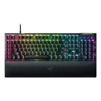 Razer BlackWidow V4 Mechanická klávesnica pre hry, Green Switch, US rozloženie, s káblom, čierna