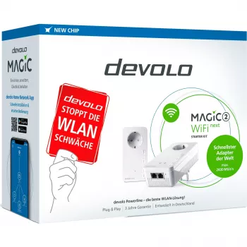 devolo Magic 2 WiFi next Powerline štartovacia sada 1x devolo Magic 2 WiFi next adaptér, 1x devolo Magic 2 LAN adaptér