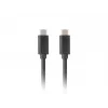Kábel USB-C na USB-C LANBERG CA-CMCM-32CU-0010-BK — USB 3.2 Gen 2, 1 m, čierny, 100 W nabíjací výkon, 4K video
