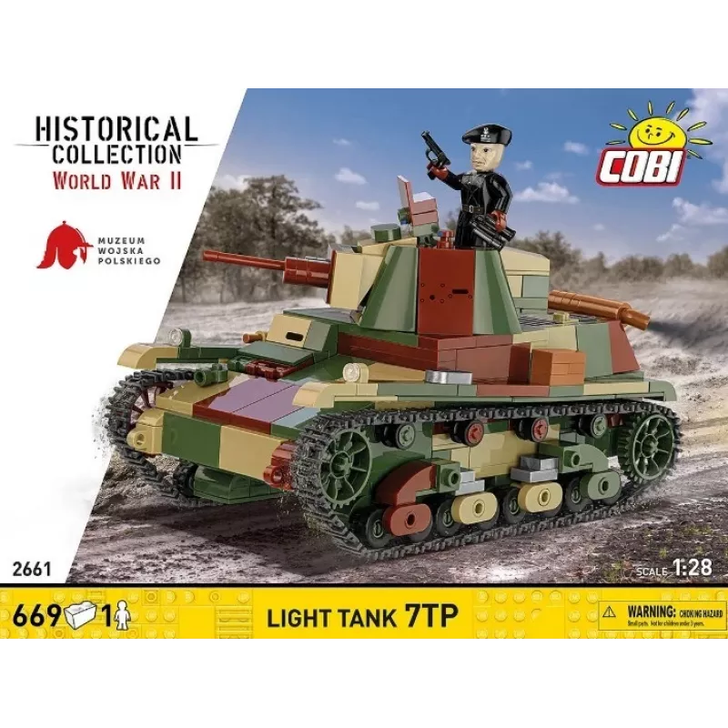Cobi stavebnice ľahký tank 7TP model, 669 dielov, COBI-2661
