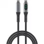 USB kábel 4smarts 541438 USB4 Gen 2x2 1,5 m USB-C čierny sivý