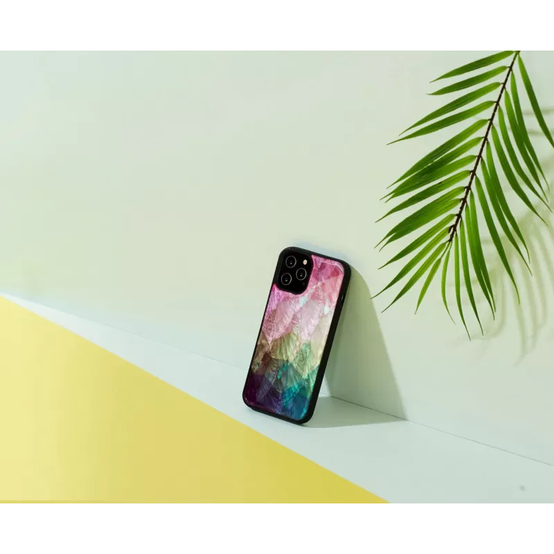 Ochranné puzdro iKins pre Apple iPhone 12 Pro Max — dizajn vodných kvetov, čierna