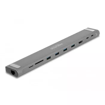DeLOCK USB Type-C tenká dokovacia stanica 4K HDMI USB 3.2 Gen 1 LAN SD PD 3.0