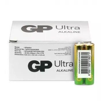 Alkalické batérie GP Battery Ultra AAA LR03 1,5V — balenie 40 ks