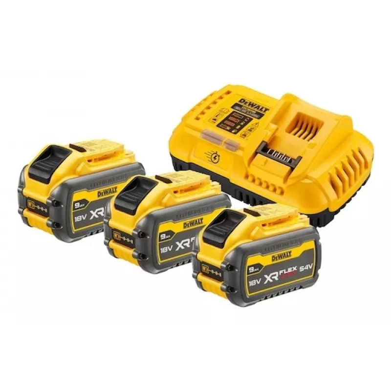 Sada batérie a nabíjačky DeWalt DCB118X3 — Li‑Ion 9 Ah batéria s nabíjačkou