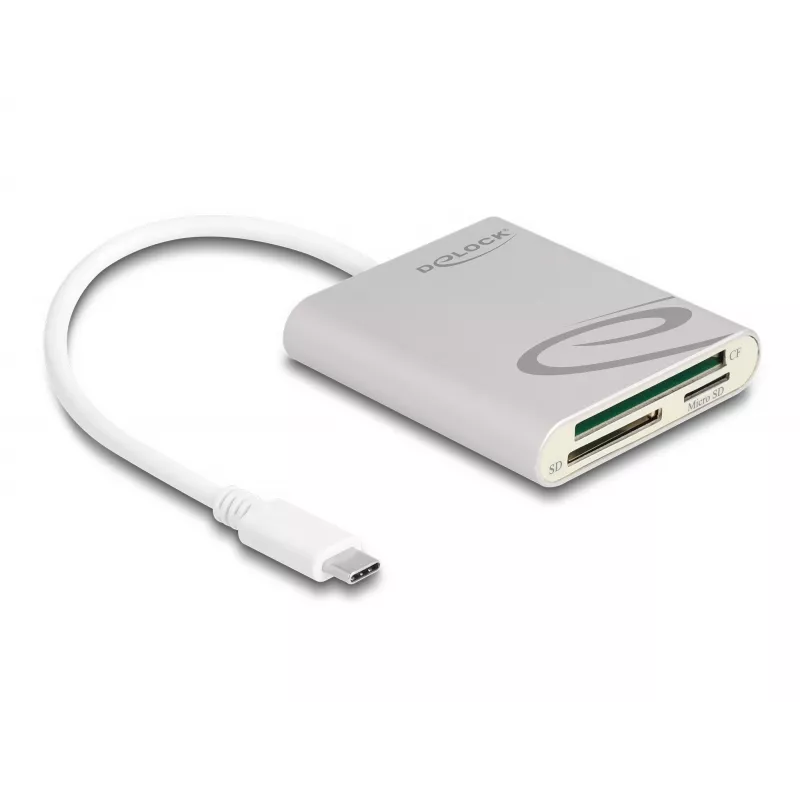 Čítačka kariet DeLOCK 91005 USB 3.2 Gen 1 Type-C sivá CF MMC MicroSD