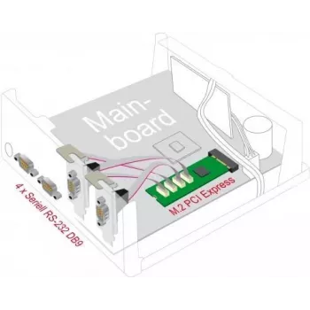 DeLOCK M.2 karta na 4 x sériový RS-232 DB9 PCIe 2.1