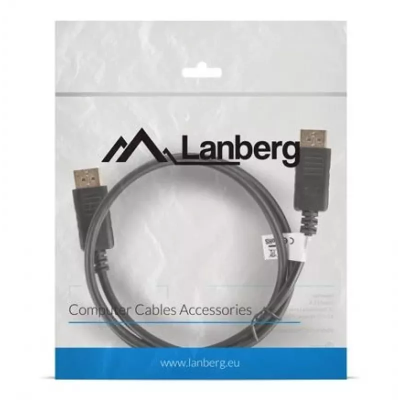Lanberg DisplayPort kábel 19 Pin V1.2 4K, 1M | CA-DPDP-10CC-0010-BK | DisplayPort na DisplayPort