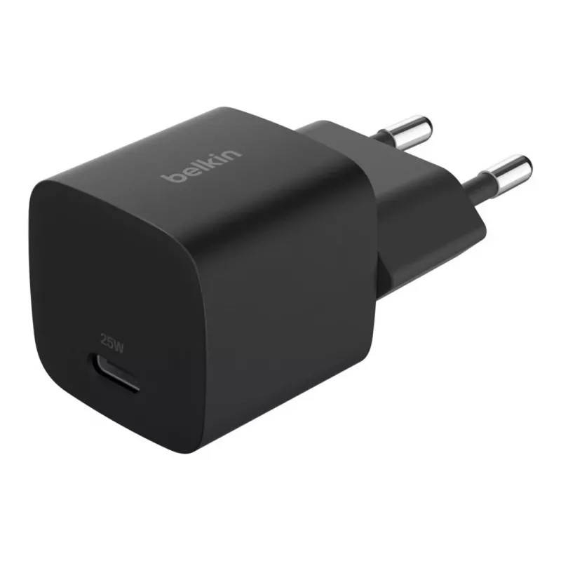 USB-C nabíjačka Belkin BOOSTCHARGE 25W Power Delivery čierna – rýchla USB‑C PD 25W nástenná nabíjačka