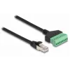 DeLOCK RJ45 kábel Cat.6 konektor samec na adaptér so svorkovnicou 30 cm čierny zelený