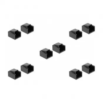 DeLOCK 86470 Protiprachová krytka konektora RJ45, čierna, 10 ks