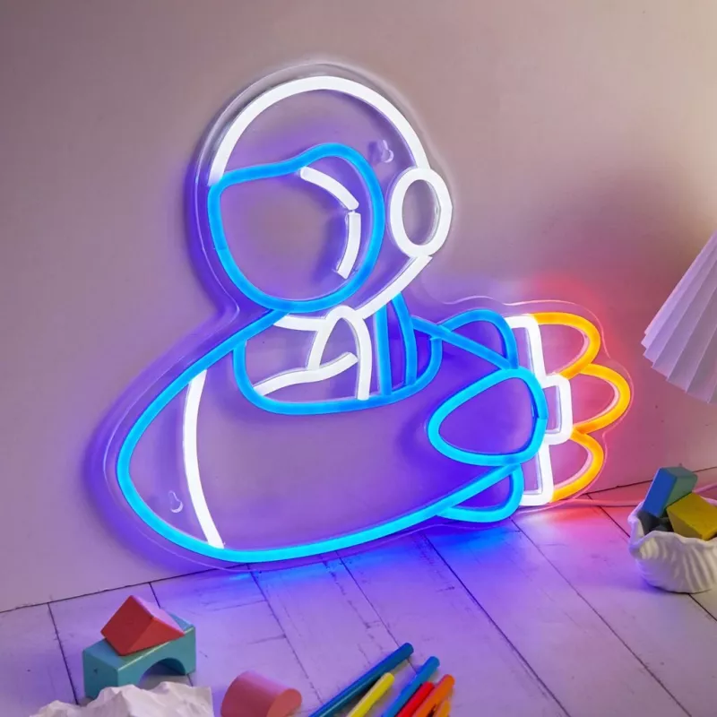 Dekoratívne neonové svietidlo MANTA SNL90MT Style Neon Lights — motív astronaut na rakete