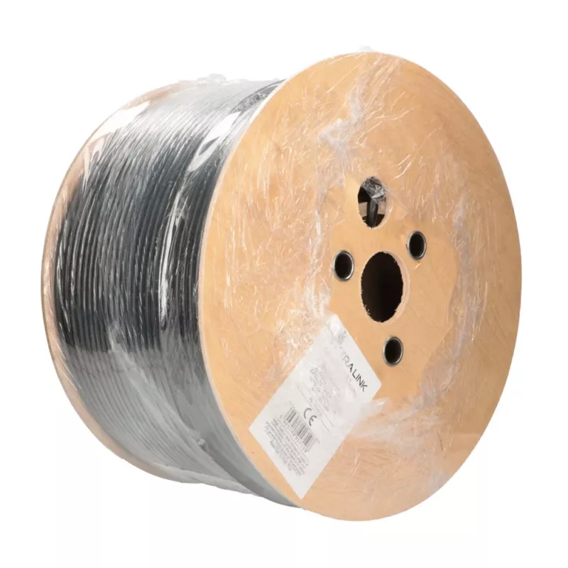 Sieťový kábel Extralink Twisted pair CAT5E FTP Outdoor 305m čierny