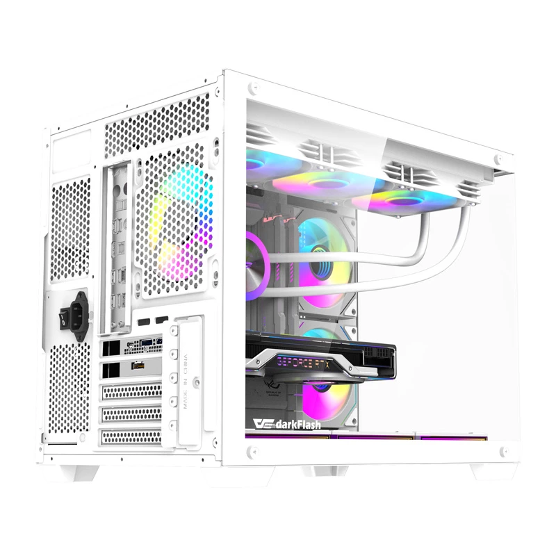Počítačová skriňa DarkFlash B275 PRO (biela) so 6 ventilátormi