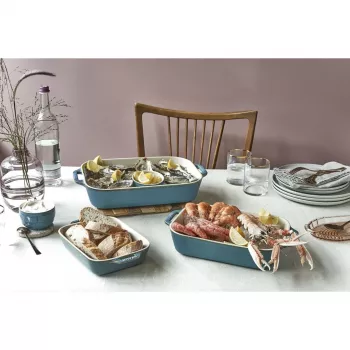 Staub 40508-172-0 keramická pekáčová súprava obdĺžniková, 3-dielna, Antique Turquoise