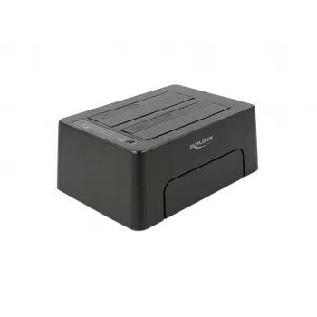 DeLOCK - dokovacia stanica pre HDD pozície: 2 - SATA 6Gb/s - 6 Gbit/s - USB 3,1 (Gen 2) - čierna (63957)
