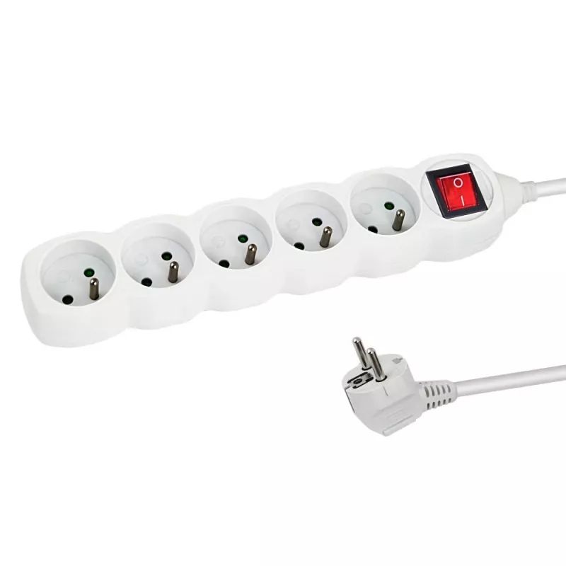 Esperanza ELK215W rozbočovač 3 m 5 AC zásuvka(y) interiér biely